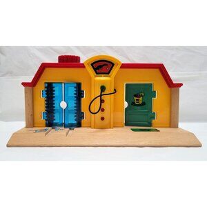 Vintage Brio Wood Service Station Car Wash Battery Operated Playset  #33591